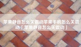 苹果静音怎么关震动苹果手机怎么关震动「苹果静音怎么关震动」