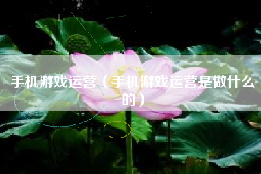 手机游戏运营（手机游戏运营是做什么的）